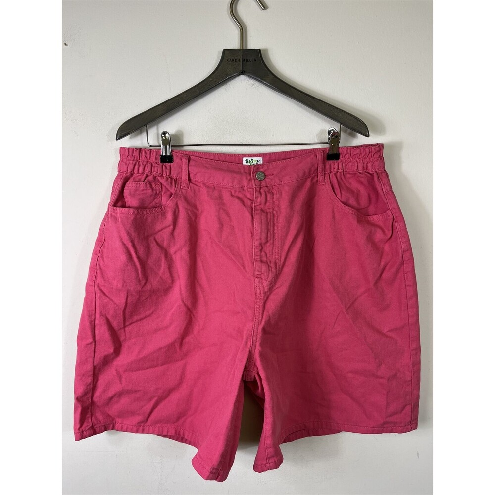 Women's Pink Jean Shorts - Casual High-Rise Relaxed Fit